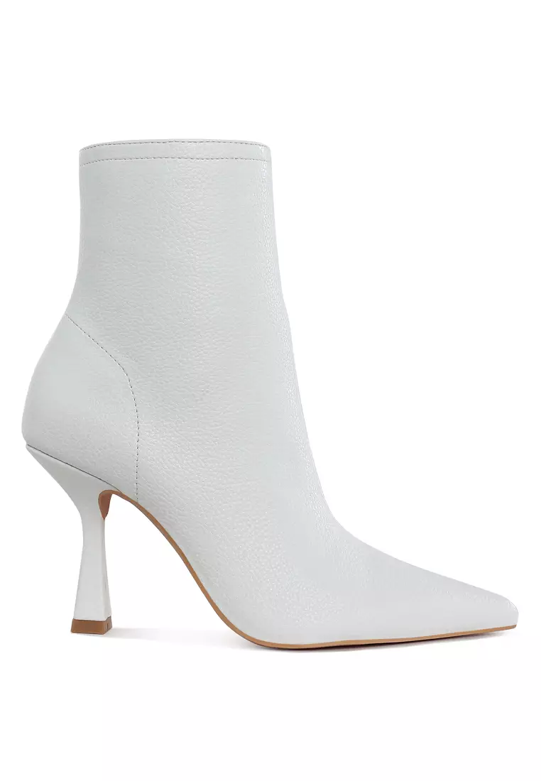 White pleather boots on sale