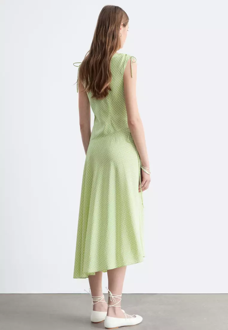 Asymmetric Draped Midi Dress