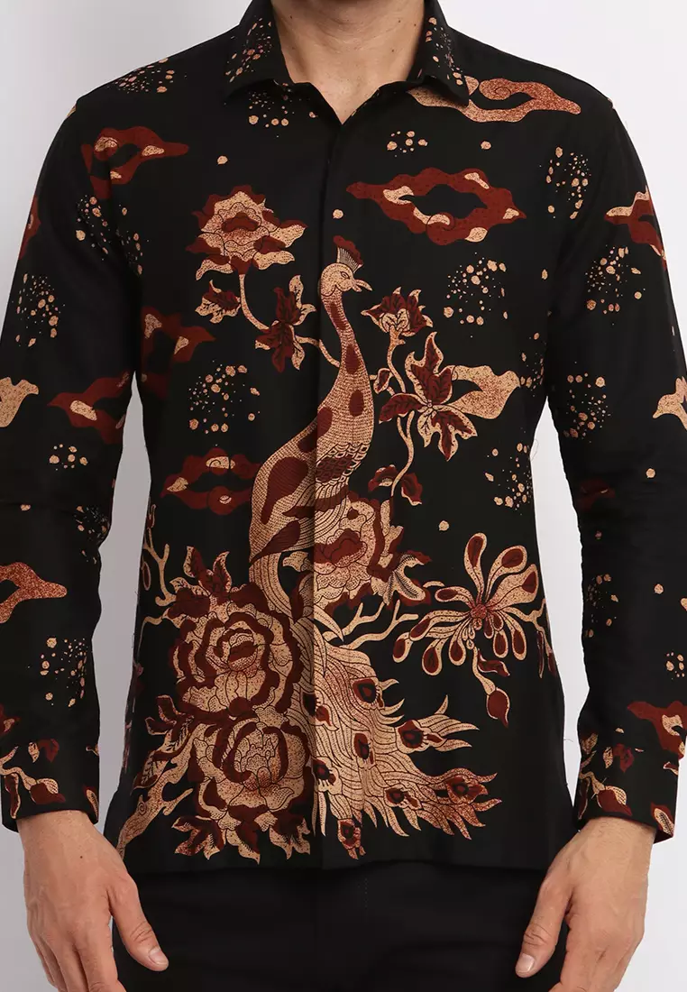 MAGINOT SANJAYA BLACK Batik Slim Fit Lengan Panjang