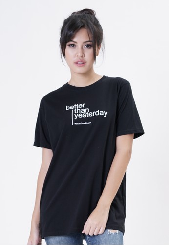Gee Eight Better Than Yesterday Black Tees (T3156)