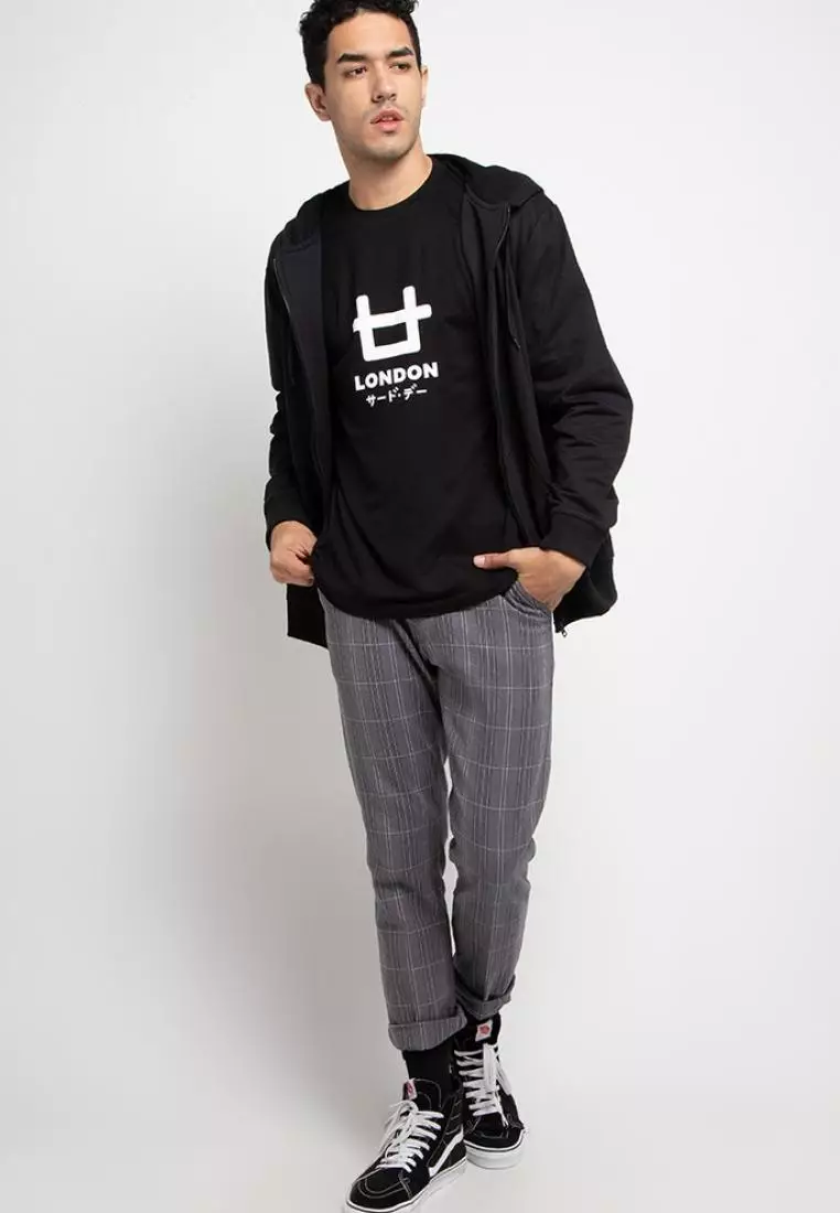 MTE90 Kaos Pria Unisex logoicon london T-shirt Hitam