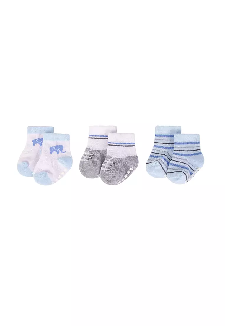Hudson Baby Socks 3 Pairs Pack Anti-slip Elephant 00779CH