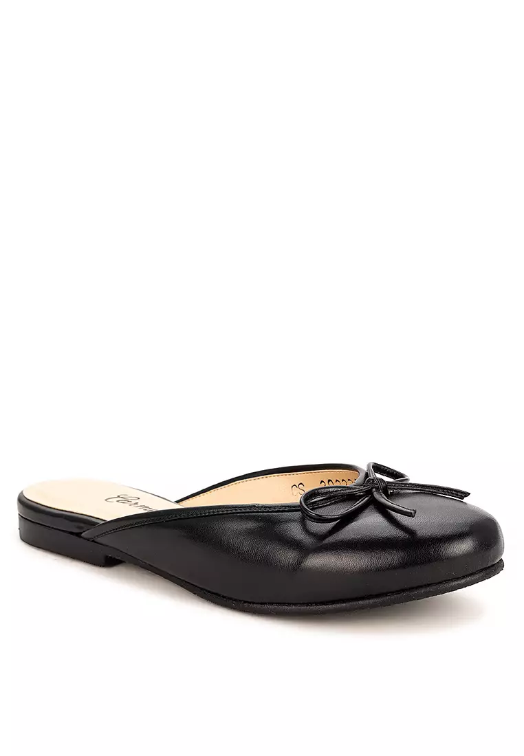Round toe flat mules online