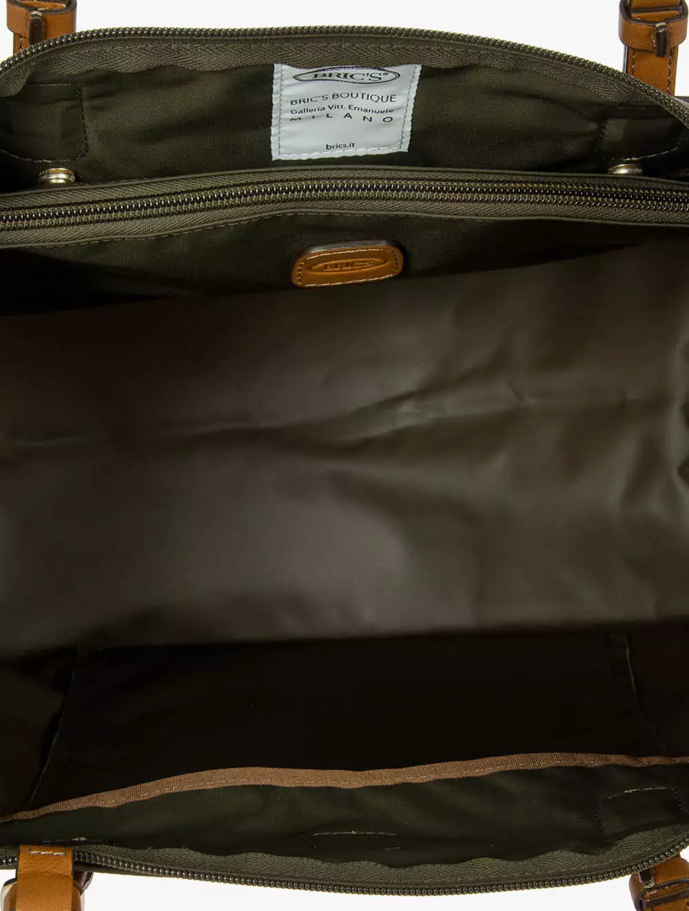 BRICS X-BAG LARGE SPORTINA 3-WAY SHOPPER TOTE BAG - OLIVE - OLIVE