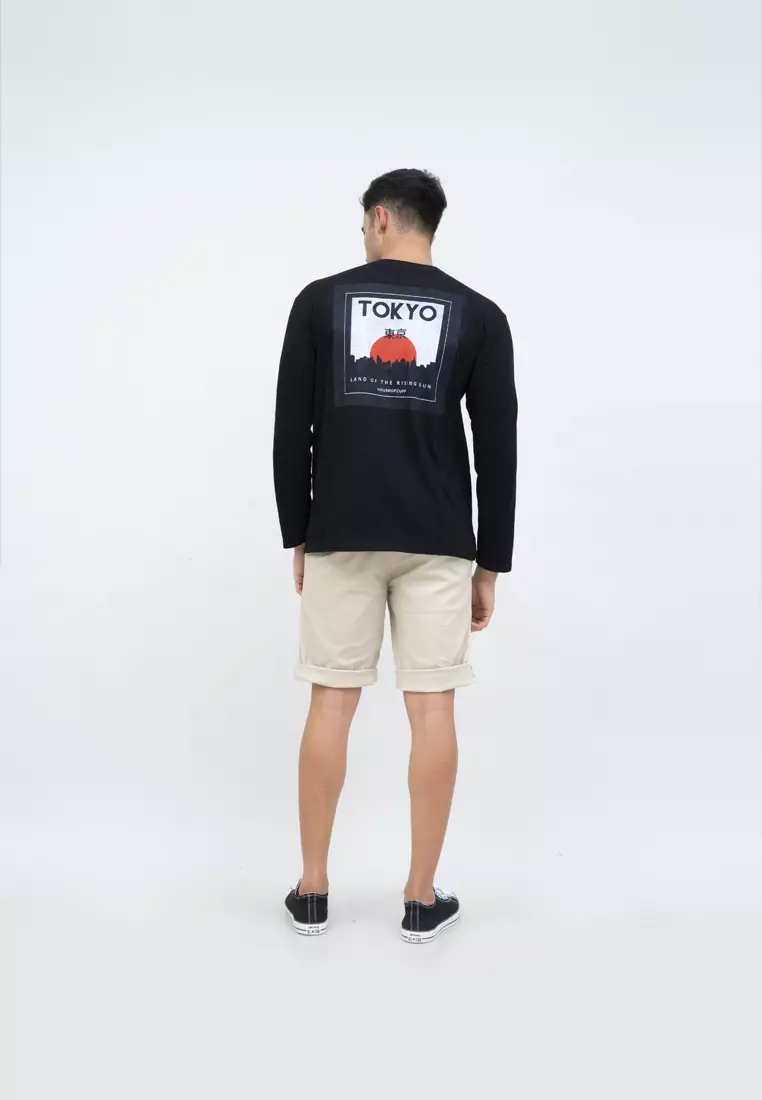 Kaos cotton combed lengan panjang pria unisex houseofcuff Tokyo