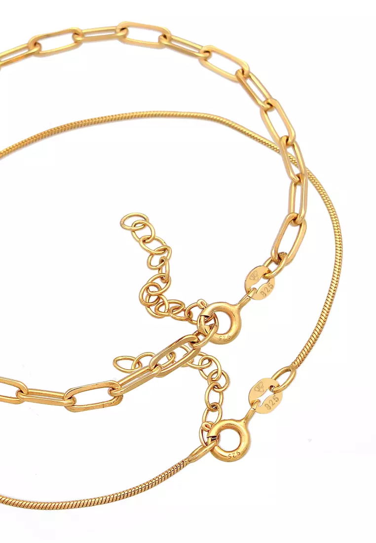 Bracelet Women Layer Ball Chain Elegant Basic Minimalist Gold-Plated