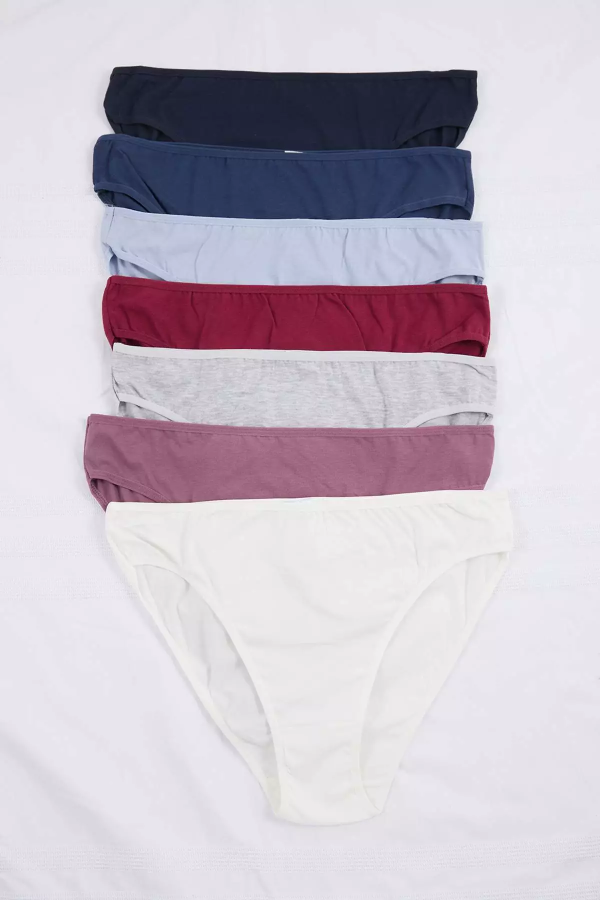 Blue-Multicolor 7-Pack Cotton Classic Knitted Plus Size Panties Tbbss26Cm00009