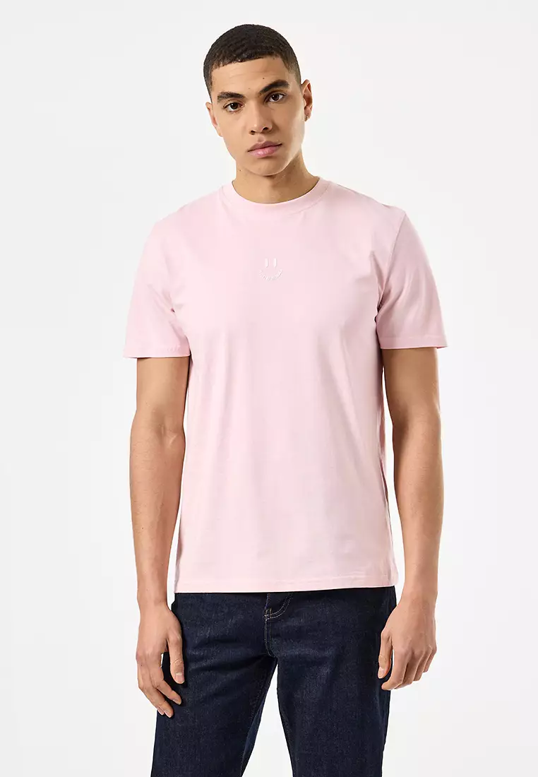 MENS PALE BLUSH SMILE GRAPHIC TEE
