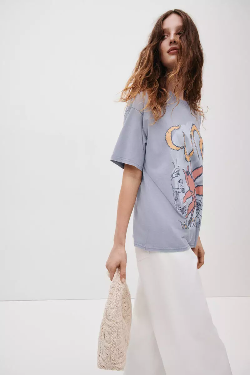 Oversized print-motif T-shirt