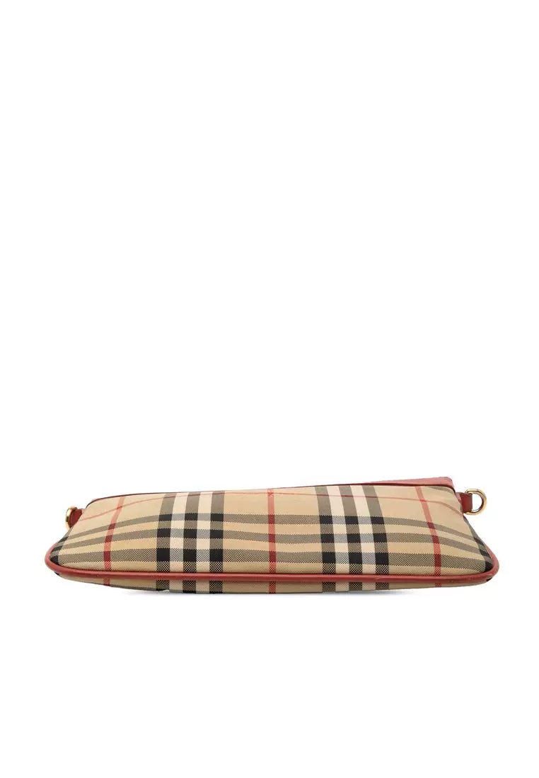Pre-Loved Burberry Haymarket Check Canvas Peyton Crossbody