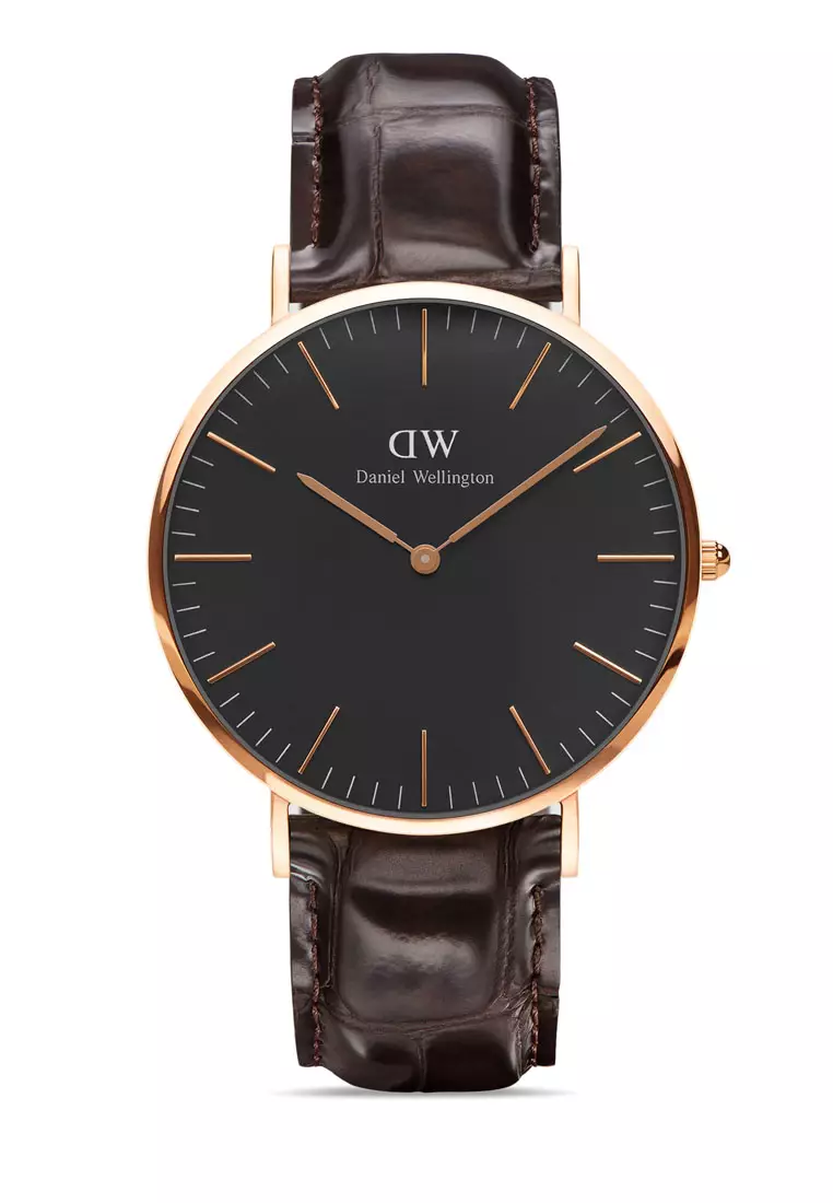 Jual Daniel Wellington Classic York 40mm Watch Black Dial Leather