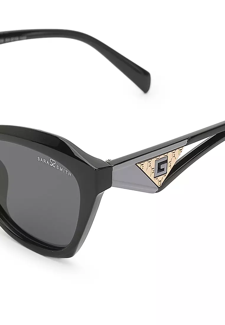 Unisex Polarized Cat-Eye Sunglasses (太陽眼鏡) - 黑色 / 灰色