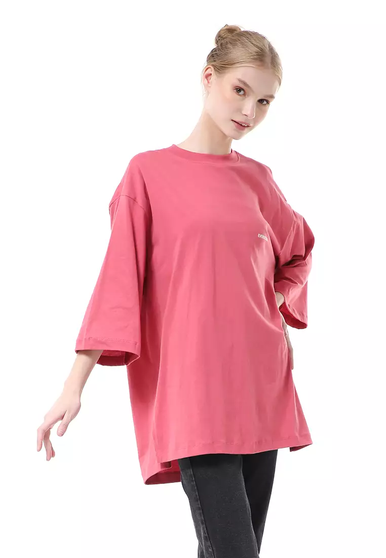 Wina Kaos Atasan Wanita Polos Basic Oversize - Dusty Plum