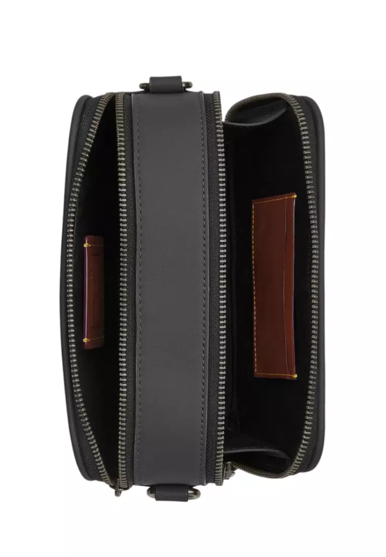 Mens Wyatt Crossbody Bag In Signature Canvas - Grey/Charcoal