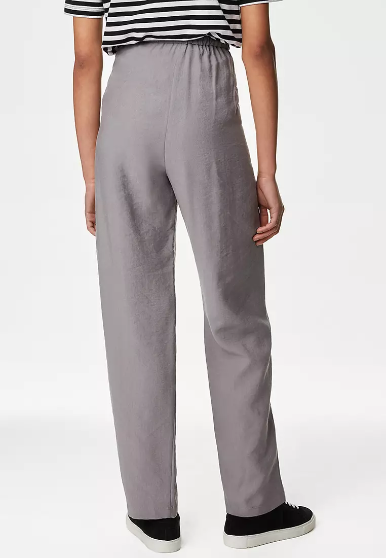 Lyocel Rich Tapered Ankle Grazer Trousers