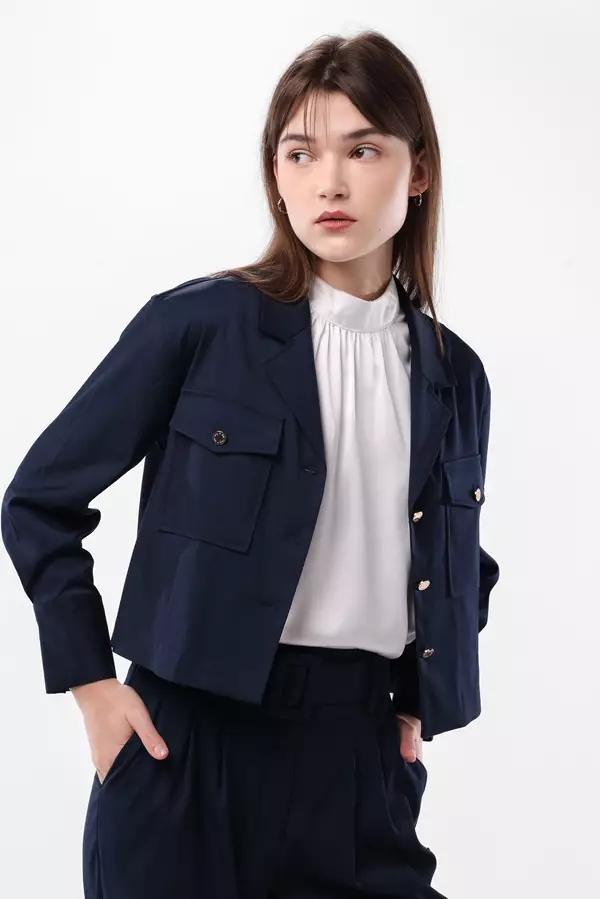 MINIMAL/Emily In Paris - Eliose - Crop Jacket - Blue Warna Blue