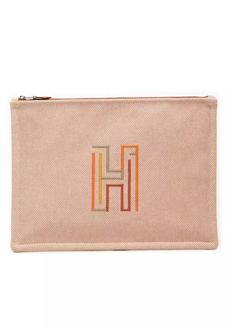 Pre-Loved Hermès Large Canvas H Labyrinthe Case