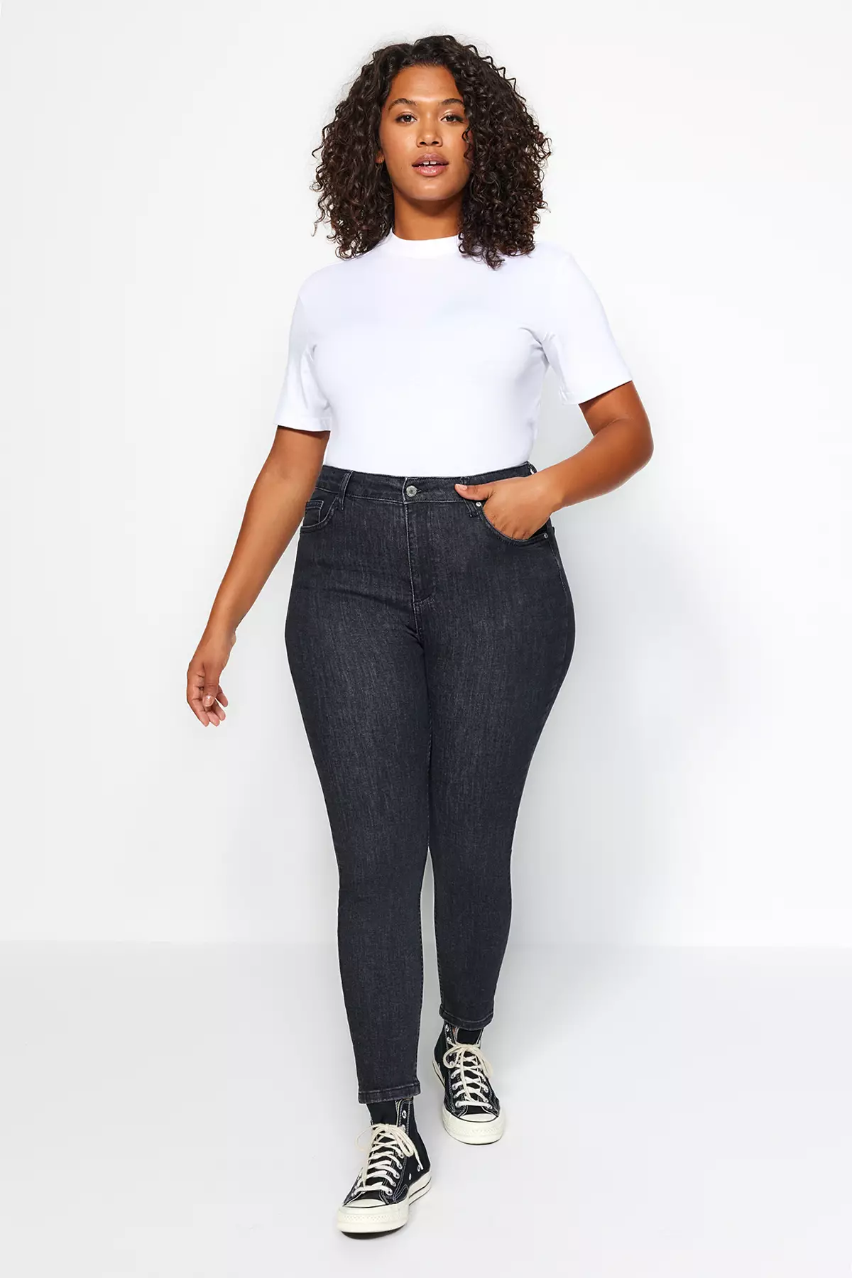 Plus size sales black skinny jeans