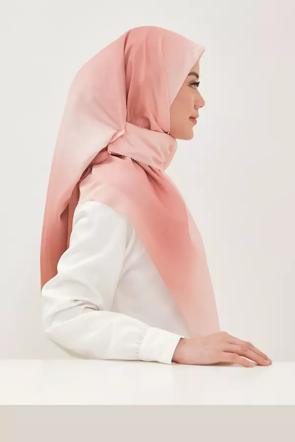 MINIMAL - Azreeya - Scarfs Motif Gradasi - Pink Warna Pink