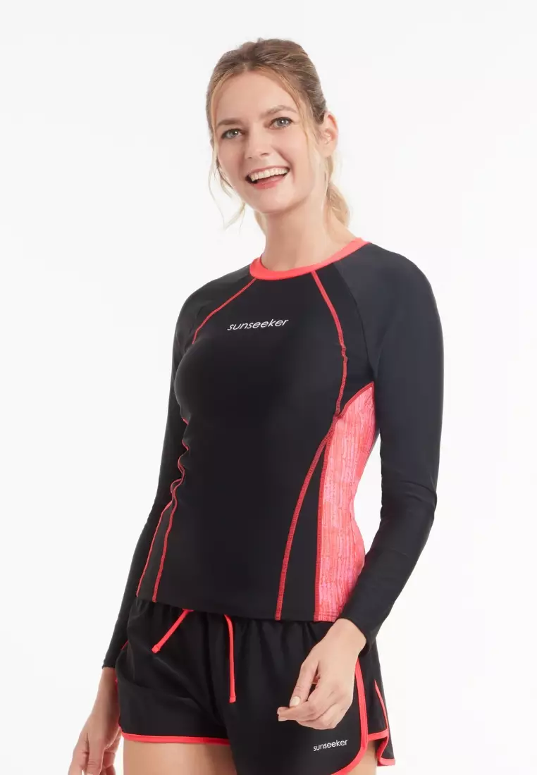 Messy Day Black Long Sleeves Rash Guard