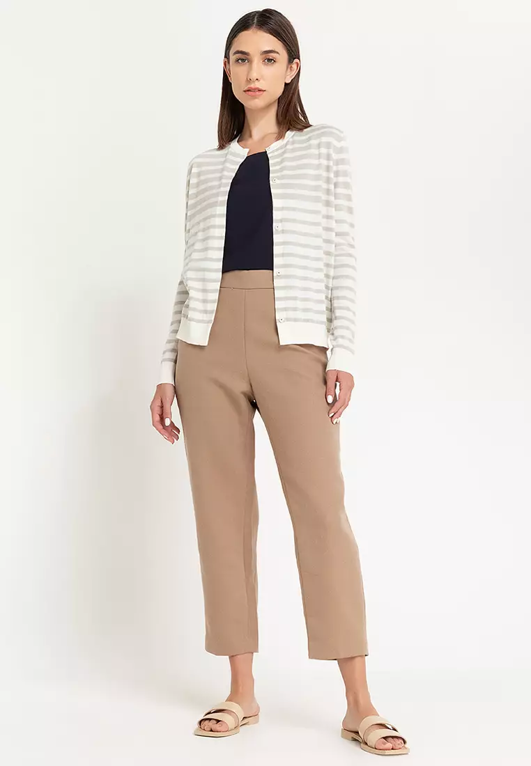 Buy GIORDANO LADIES Twill Knit Tapered Pants With Taping 2024