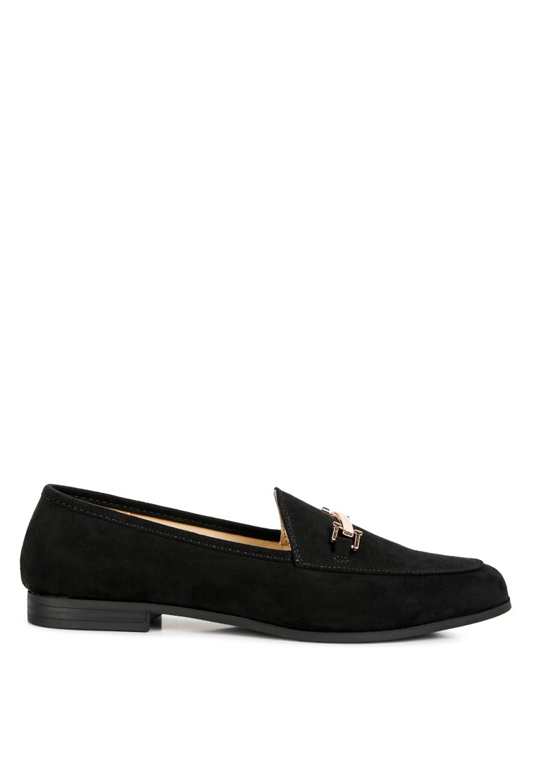 Solid Colored Faux Suede Loafers