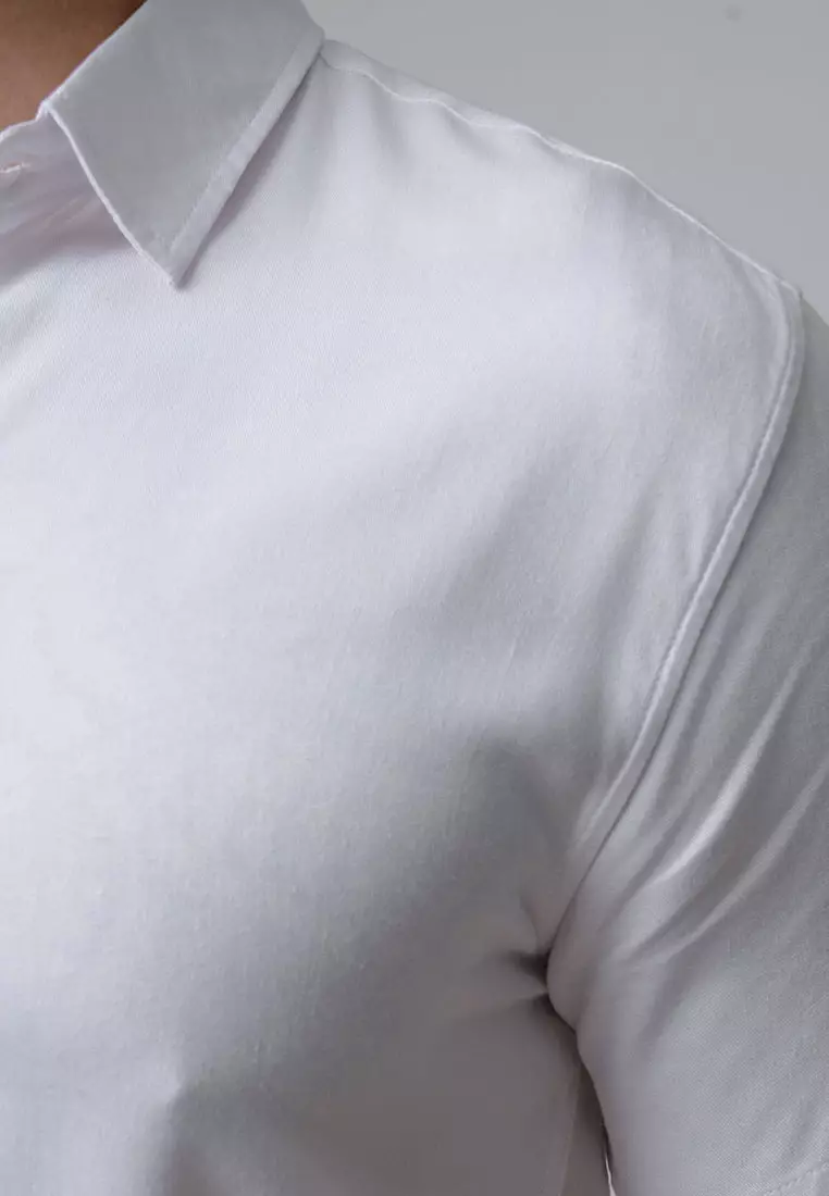 Viscose Ultra White Casual Shirt SS
