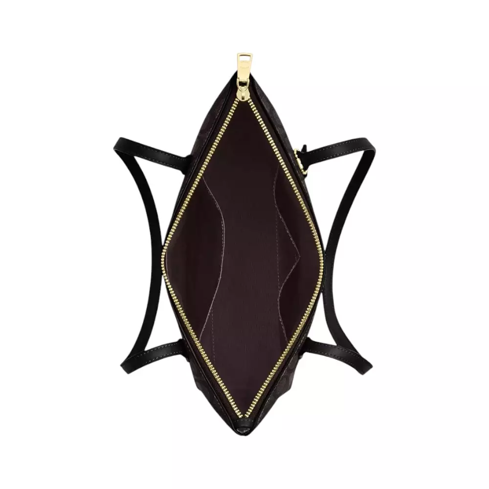 Fiona Zip Tote Bag In Signature Walnut Black