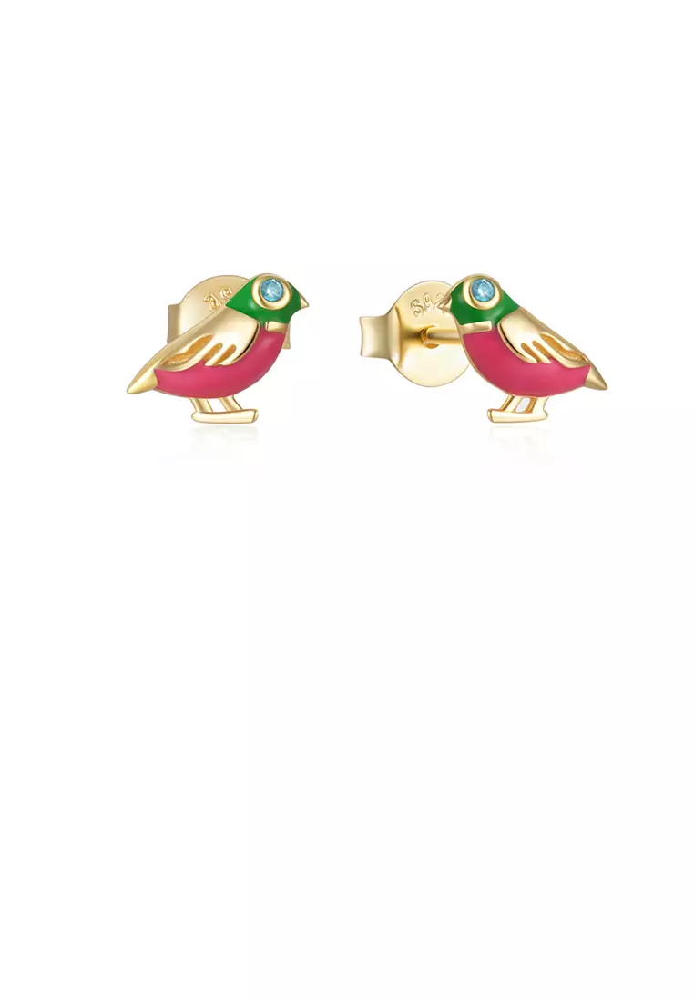 Gold bird stud clearance earrings