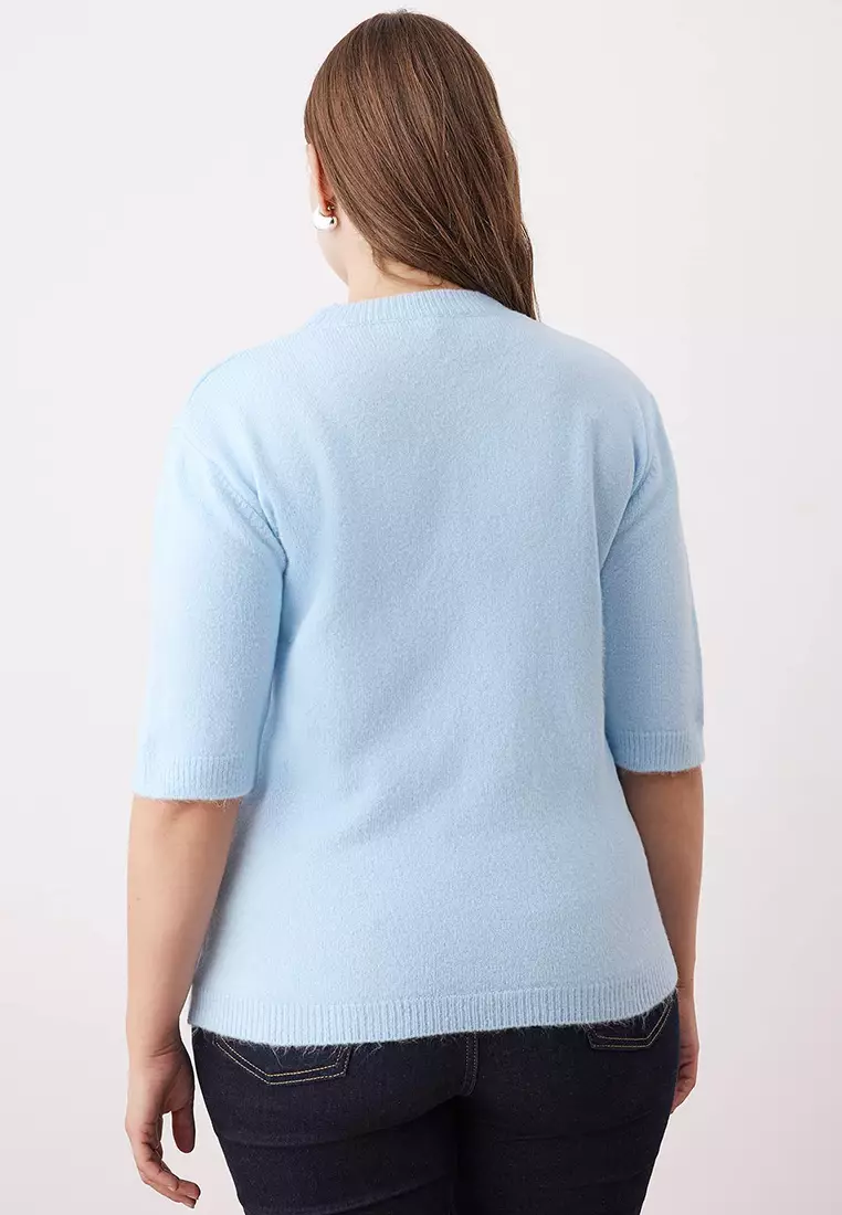 Cherry Embroidered Thin Knit Sweater