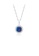 Glamorousky white 925 Sterling Silver Elegant Bright Geometric Round Pendant with Blue Cubic Zirconia and Necklace 0DC2DAC42CBD1EGS_1