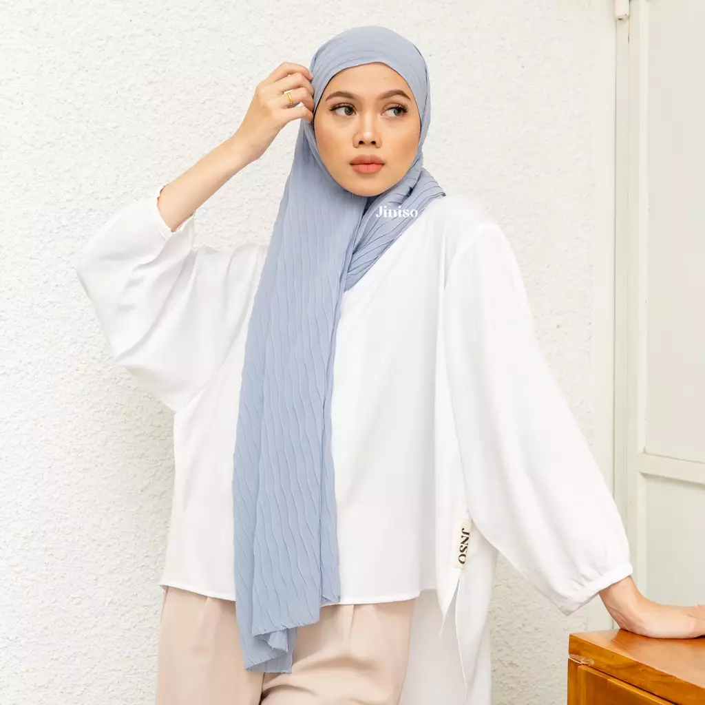 AURA Active Hijab Pashmina Full Plisket Wave