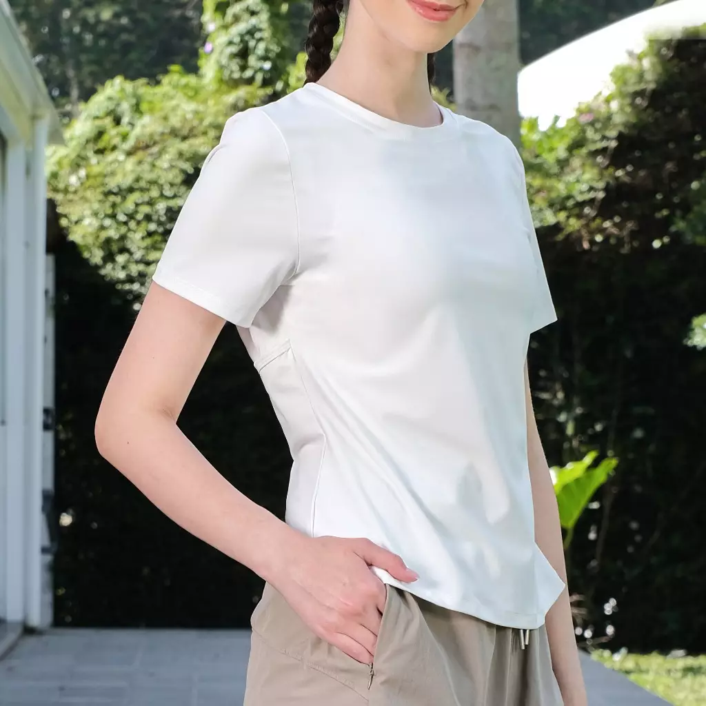 Fitwear Kaos Regular Fit Olahraga Wanita SYDNEY CROSSBACK CUTOUT - WHITE