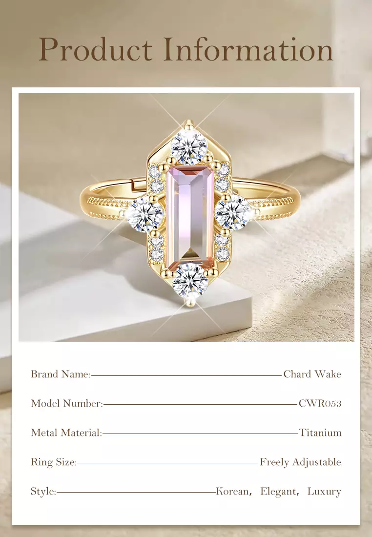Cincin Wanita Fashion Korea Original Zircon 5A Titanium Perhiasan Cincin Cewek Free Size Anti Luntur