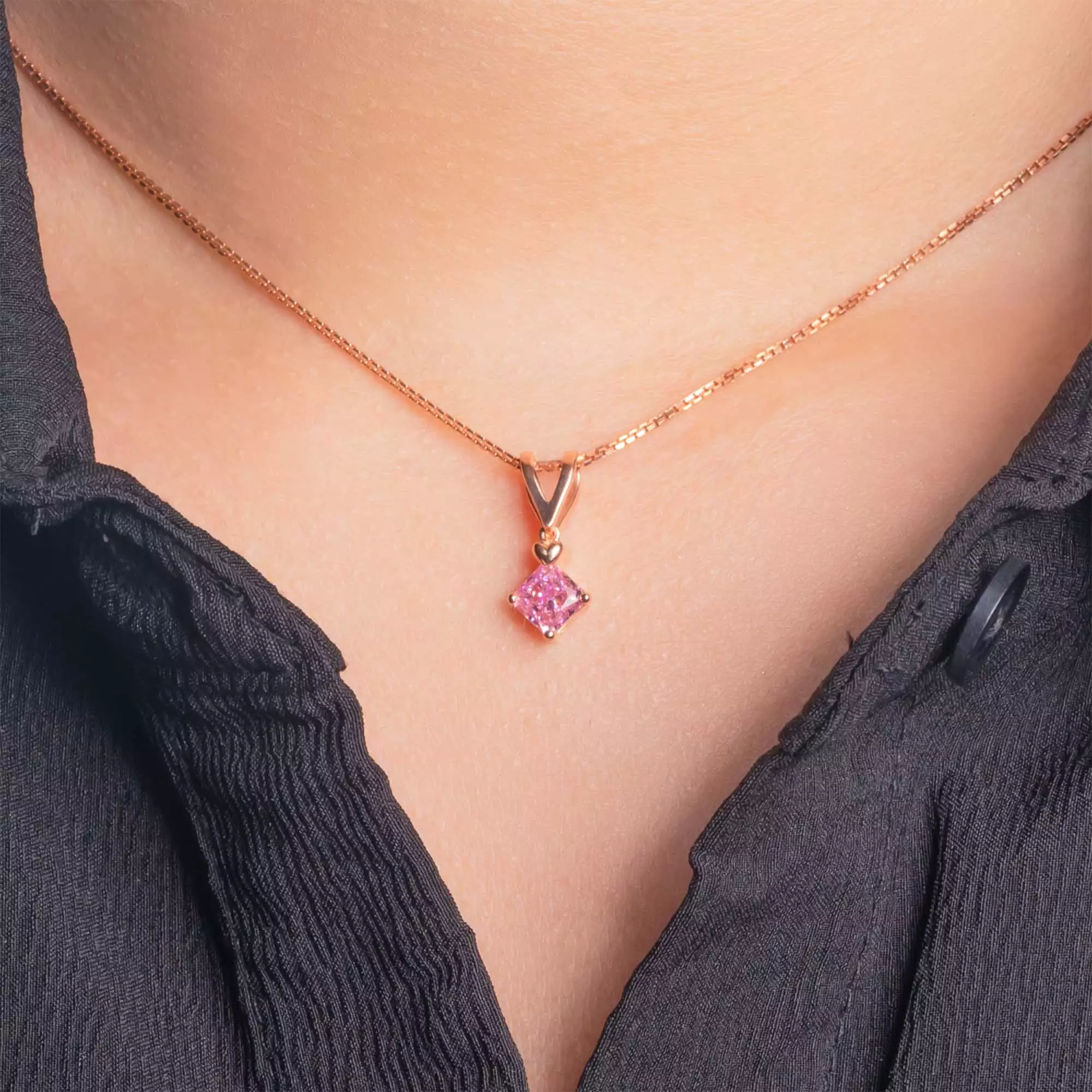 Liontin Emas 7k - Rosette Gold Pendant - Pinky Crush Collection - Juene Jewelry