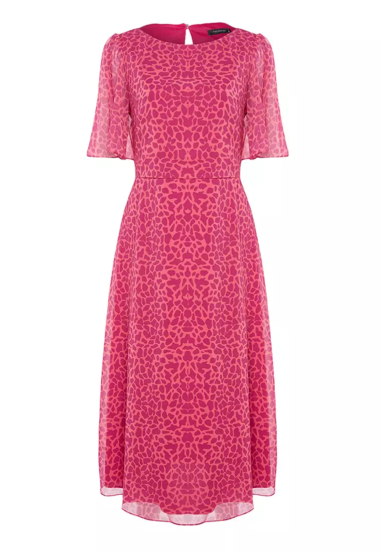 Patterned Midi Dress