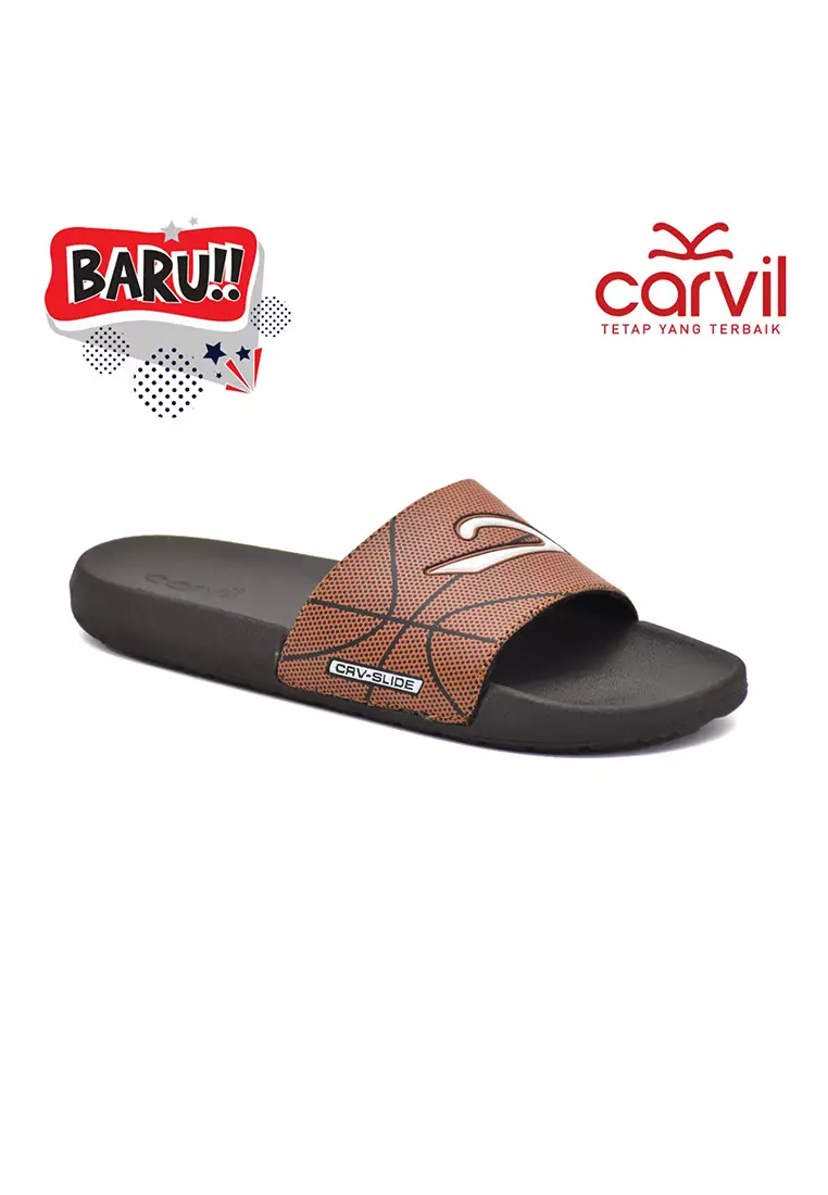 Carvil Sandal Slider Anak Sevilla-SK Brown/Orange