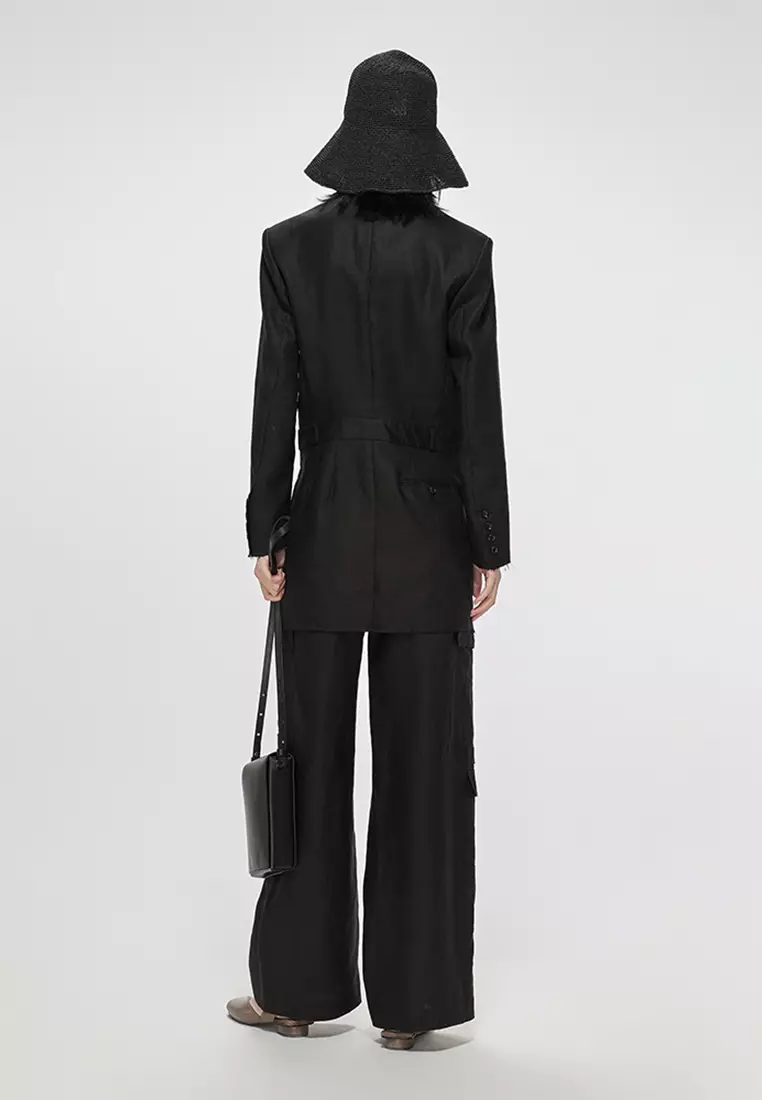 JNBY Women's Collared Long Sleeve H-Shaped Maxi Coat