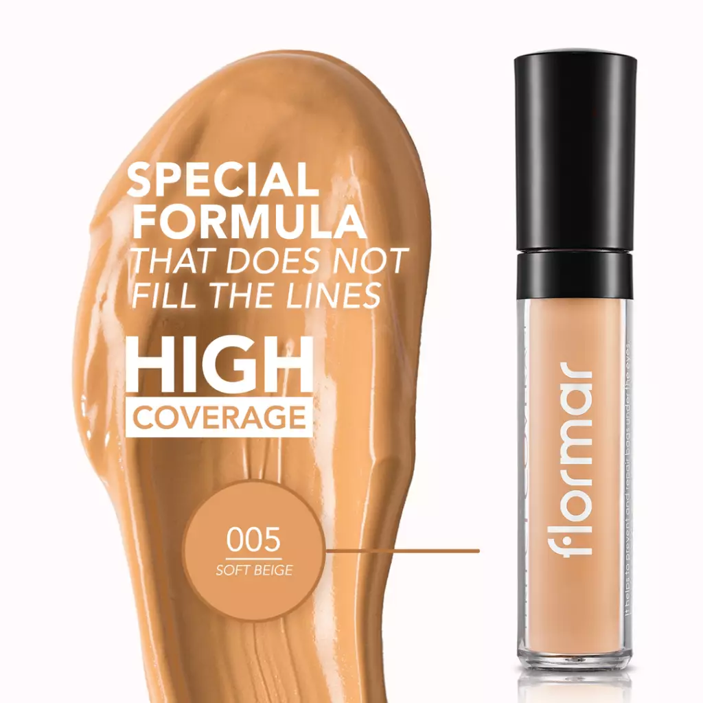 Flormar Perfect Coverage Liquid Concealer - 005 Soft Beige