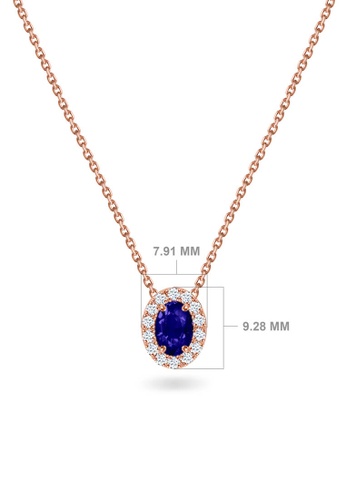 Aquae Jewels pink Necklace Princess on Precious Stone 18K Gold and Diamonds - Rose Gold,Emerald FD963ACE3E84F2GS_1