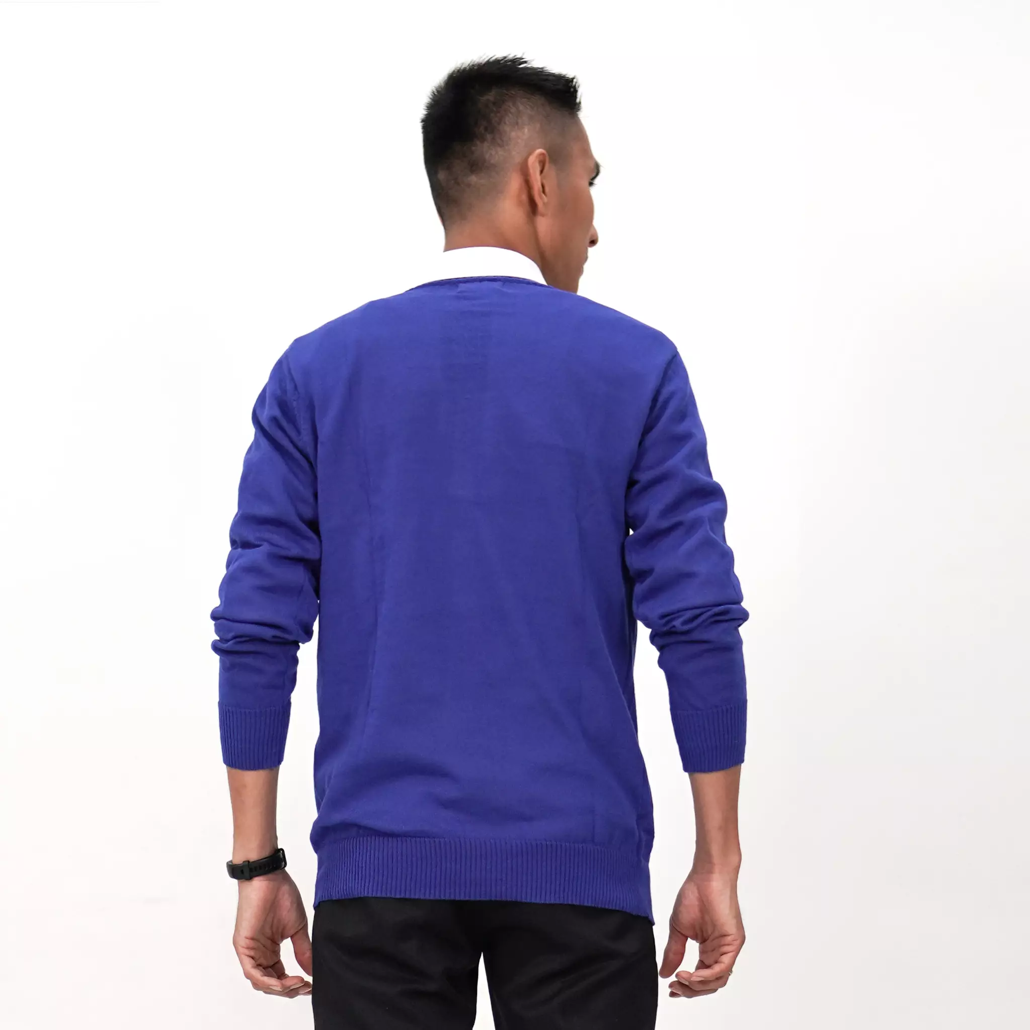 OTNIEL Knit Sweater Pria Sweater Rajut Pria Krah O Neck Sweater Knit Outer Pria - BIRU BENHUR