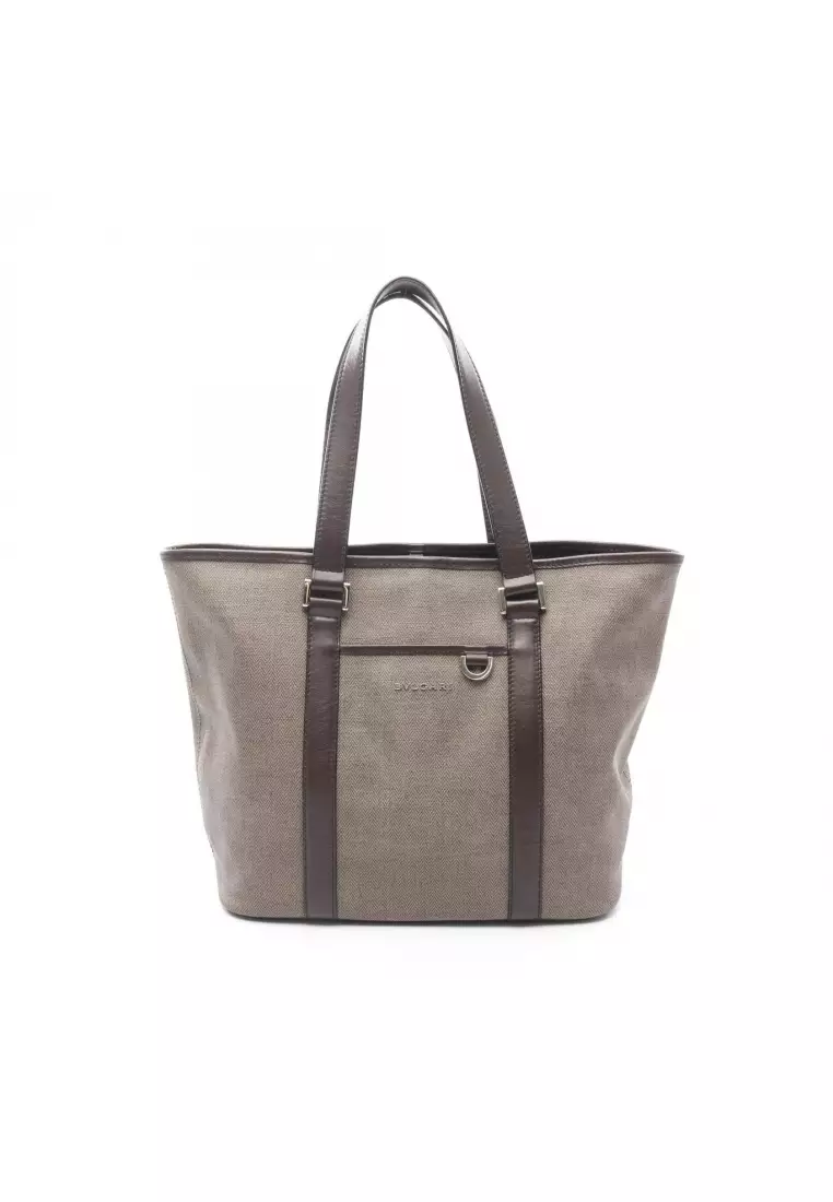 Buy Bvlgari Pre-Loved Bvlgari weekend Handbag tote bag Coated