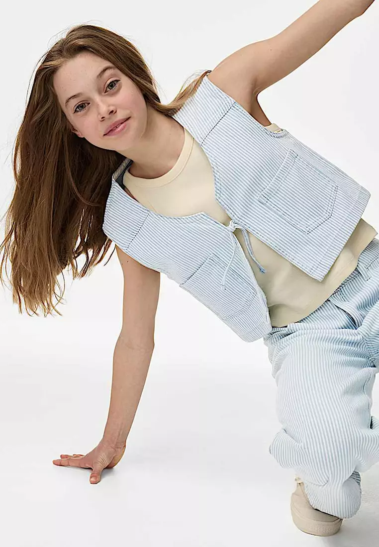 Denim Striped Waistcoat