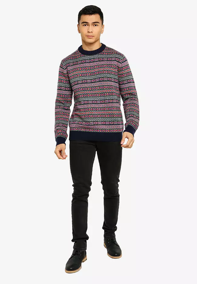 Buy French Connection Crew Neck Fairisle Sweater Online ZALORA