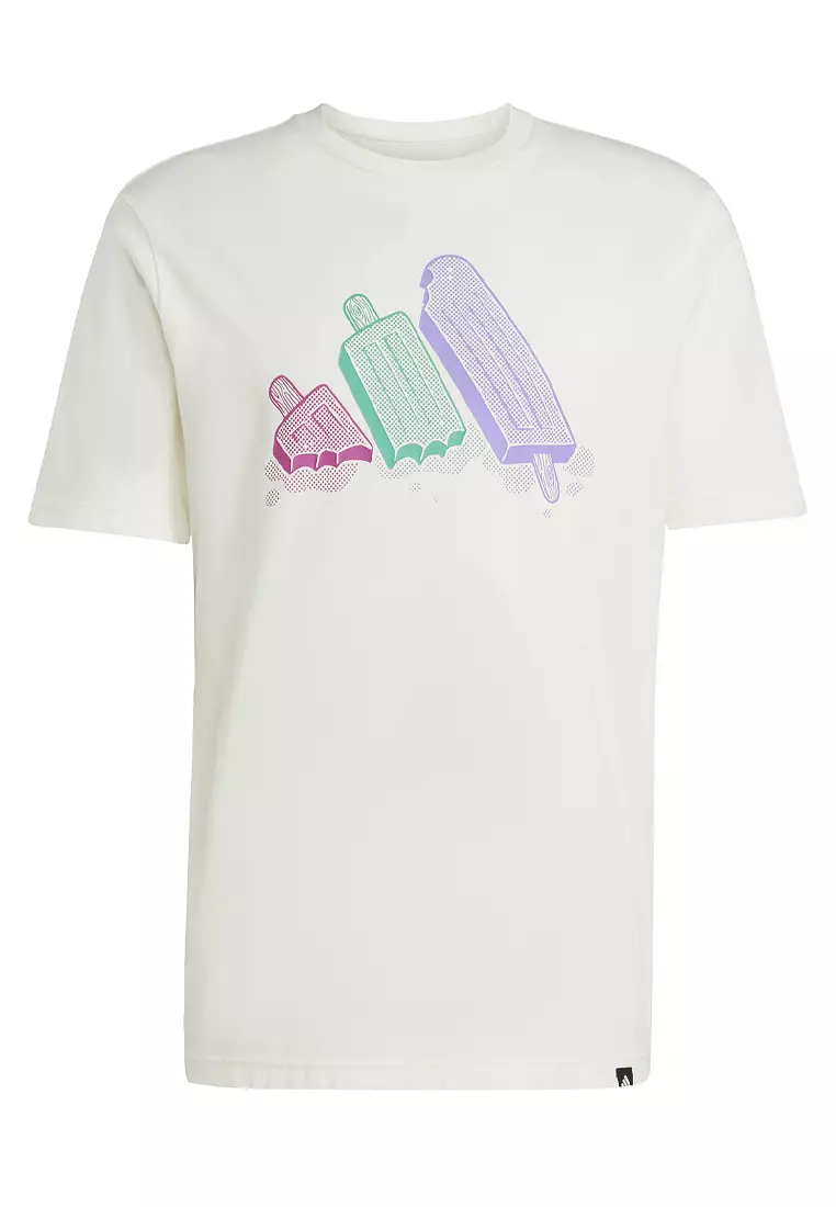 【Adidas Originals】 Lounge アイス グラフィックTシャツ adidas Lounge Ice Graphic T-Shirt / White | JD Sports