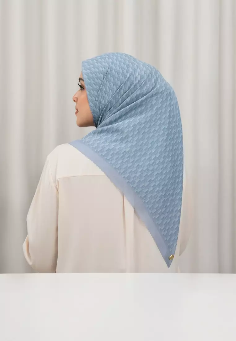 Leena Monogram Square - Faded Denim
