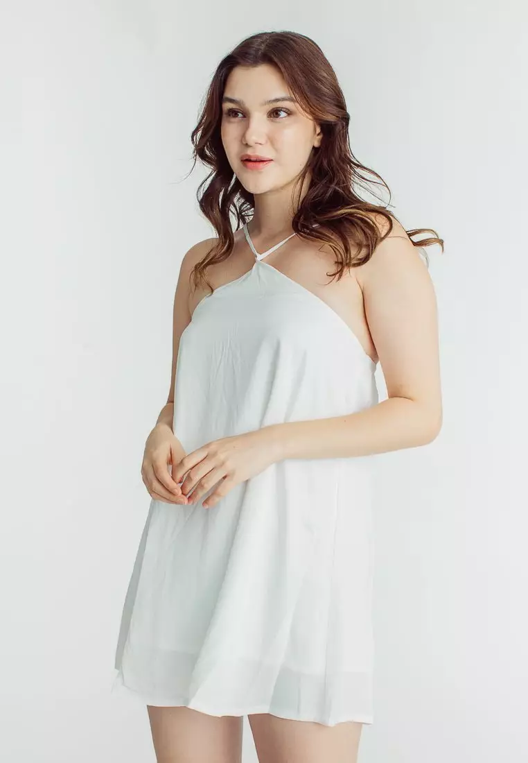 White cheap trapeze dress