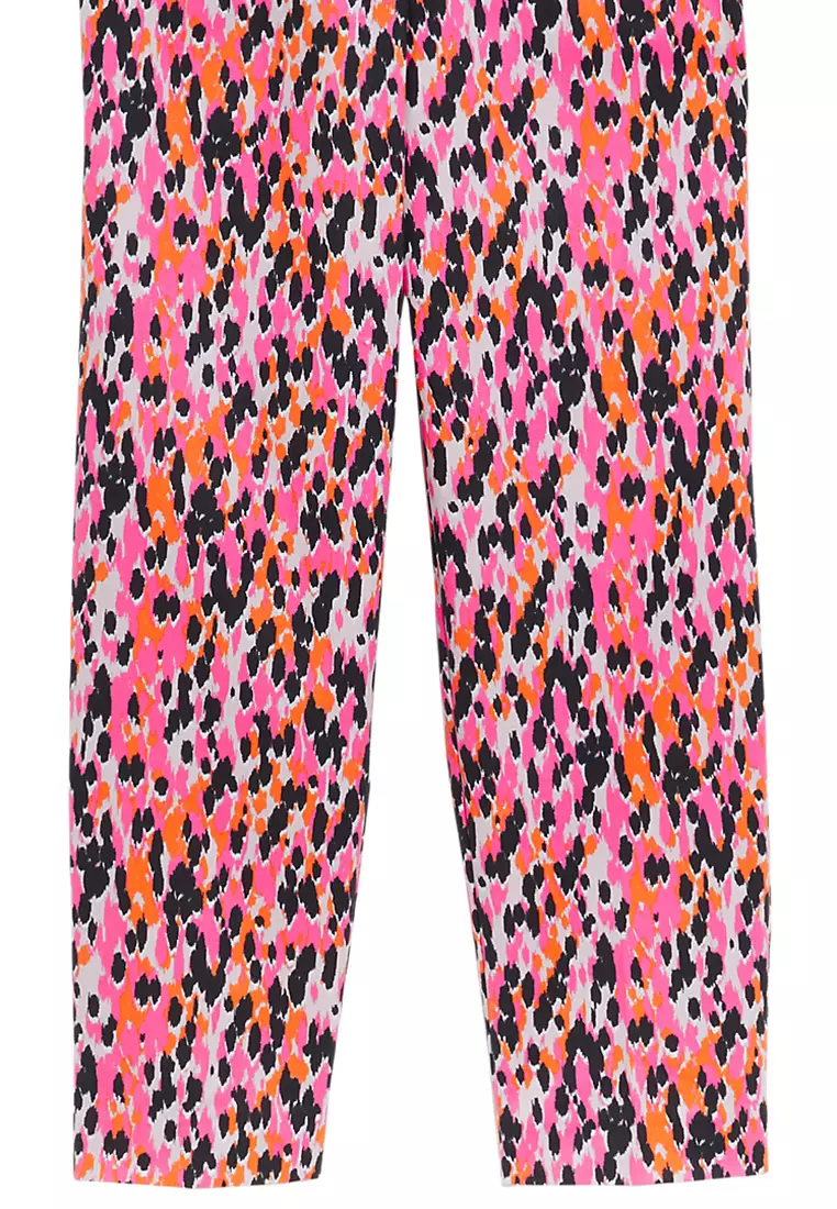 Cotton Rich Animal Print Slim Fit Trousers