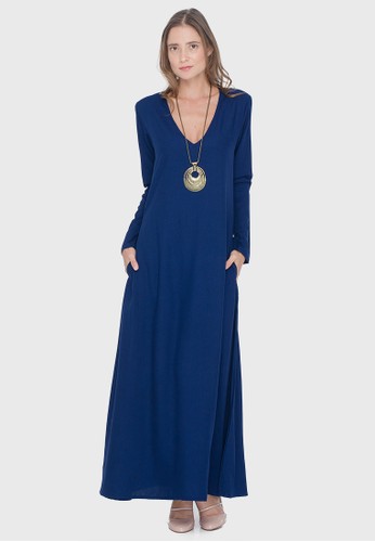 Dark Blue Dress with Pockets