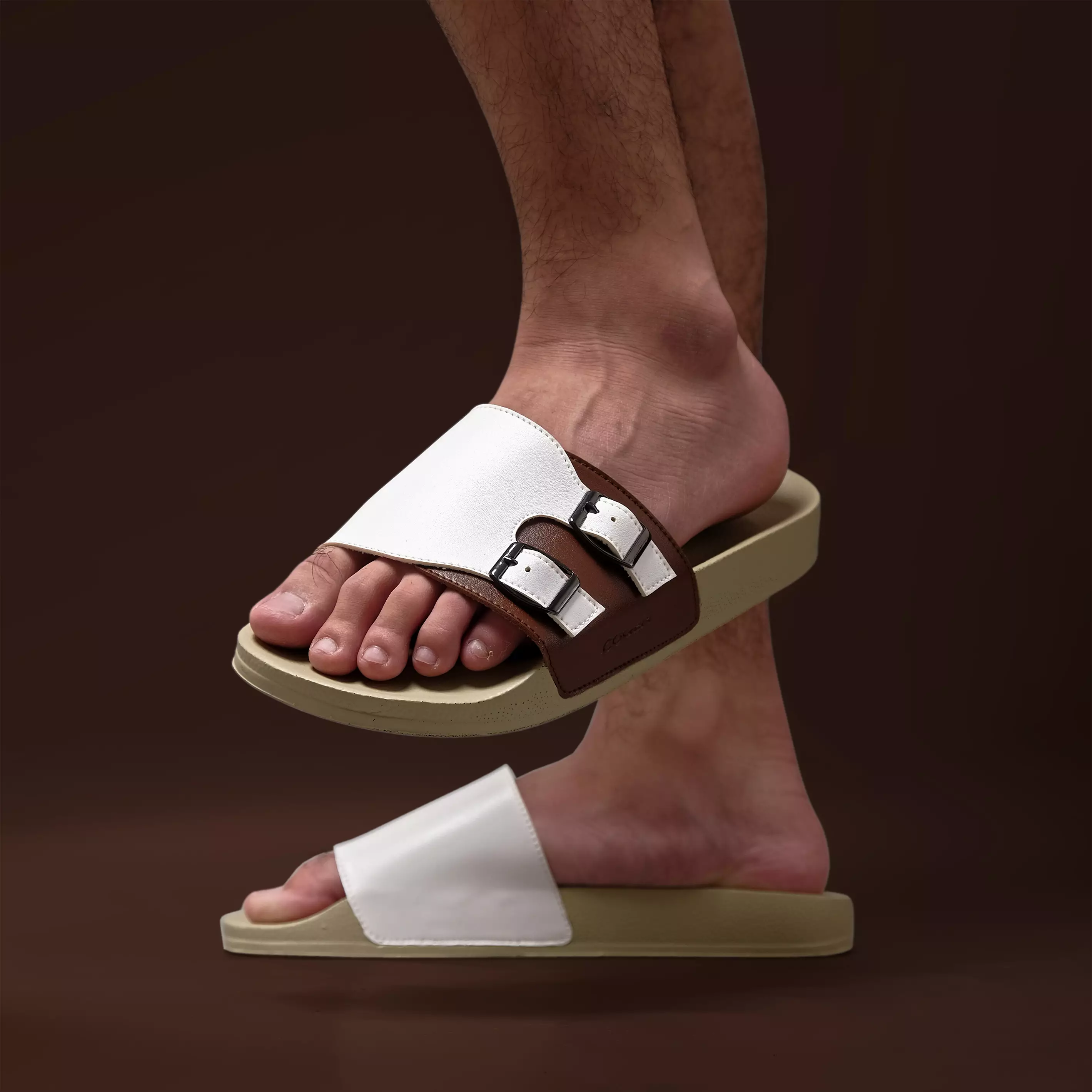 Cogen Sandal Slop Pria Slide Casual Slip On Nano Series White